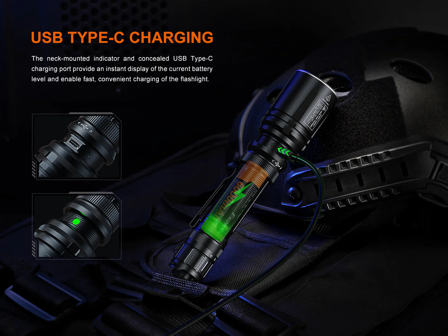 TK30R Tactical White Laser Rechargeable Flashlight - Image 8