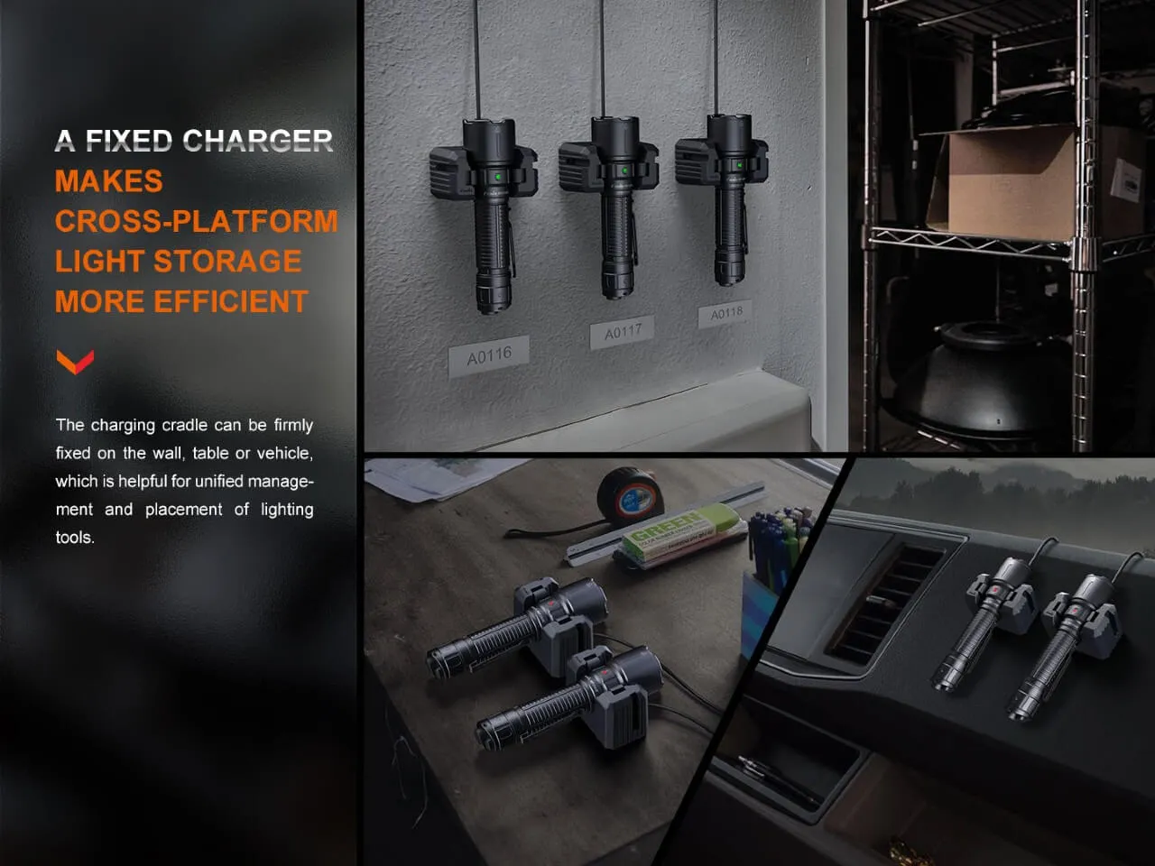 WF26R Cradle Charging LED Work Flashlight - Image 4