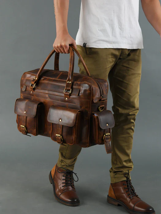Finn Handcrafted Buffalo Leather Laptop Briefcase - Image 2