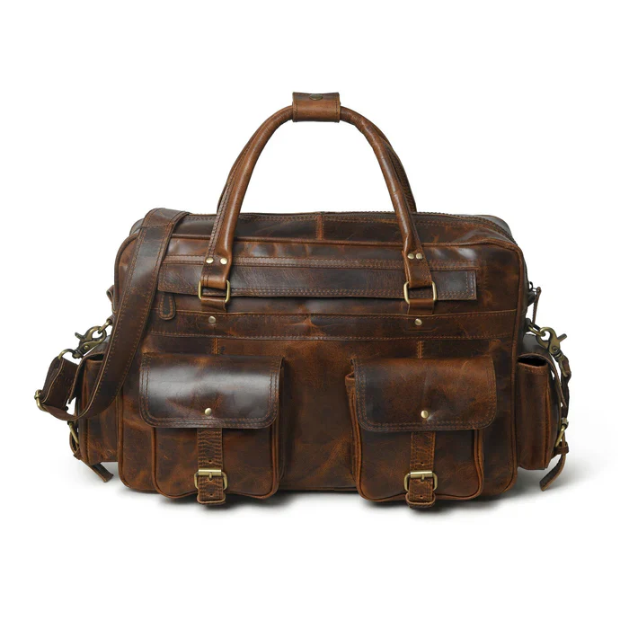 Finn Handcrafted Buffalo Leather Laptop Briefcase - Image 3