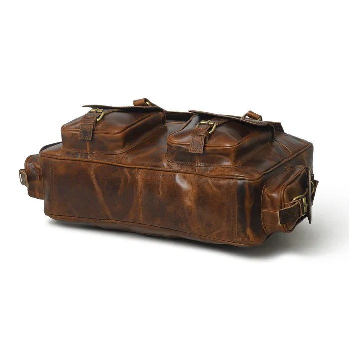 Finn Handcrafted Buffalo Leather Laptop Briefcase - Image 6