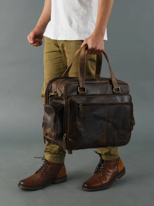 Floyd Handmade Buffalo Leather Office Briefcase - Image 6