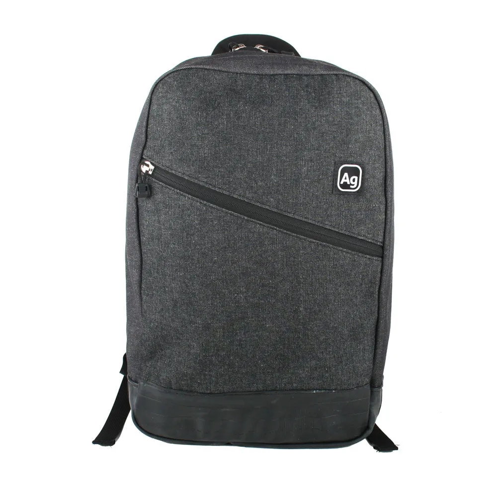 Fremont Salvaged Charcoal Denim Backpack - Image 3