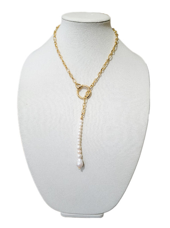 Freshwater Pearl Lariat Necklace - Image 3