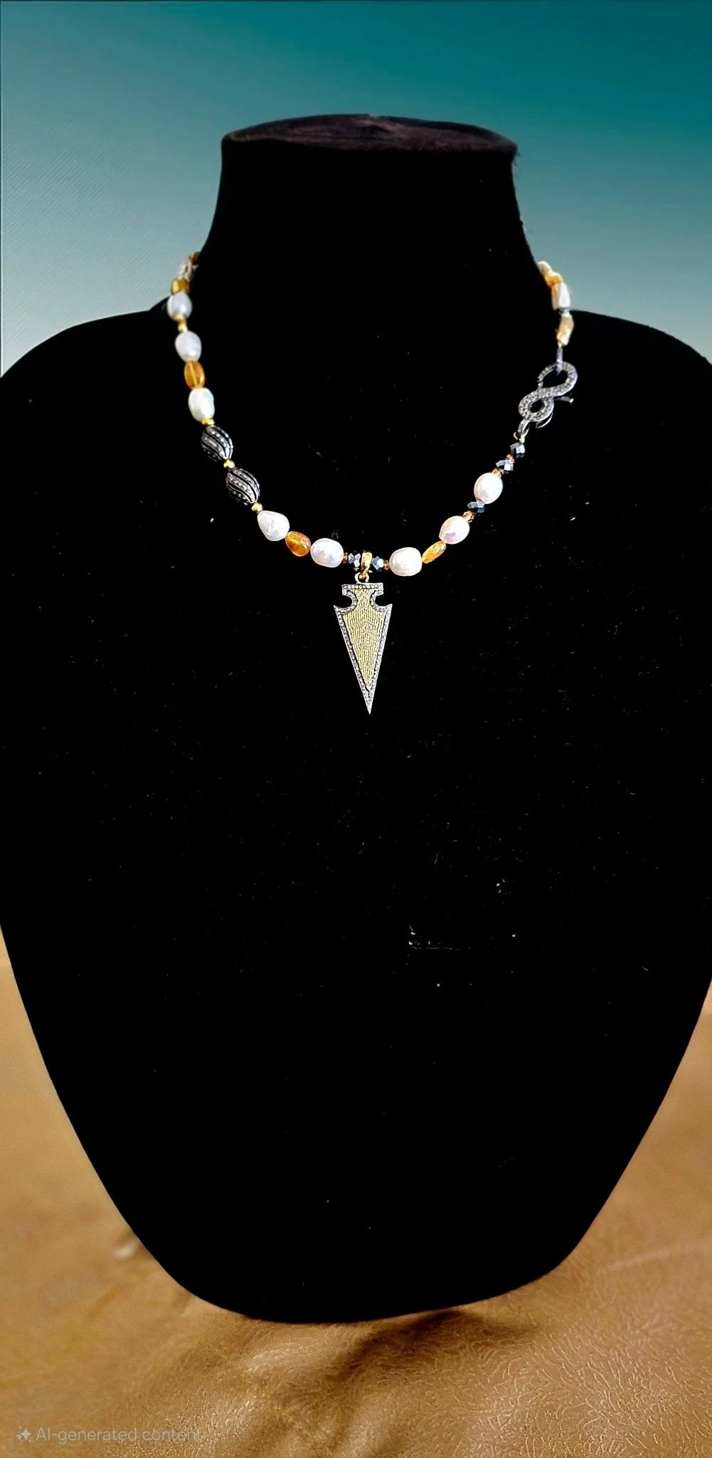 Freshwater Pearls and Yellow Sapphire Necklace - Image 2