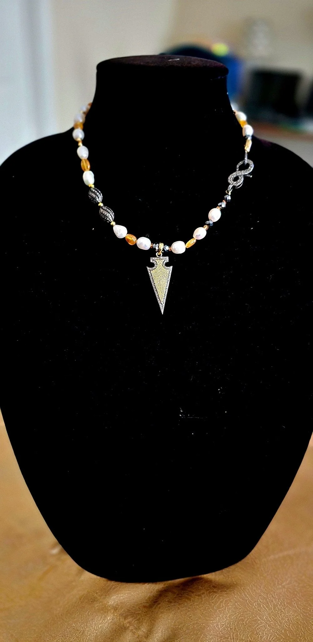 Freshwater Pearls and Yellow Sapphire Necklace - Image 3