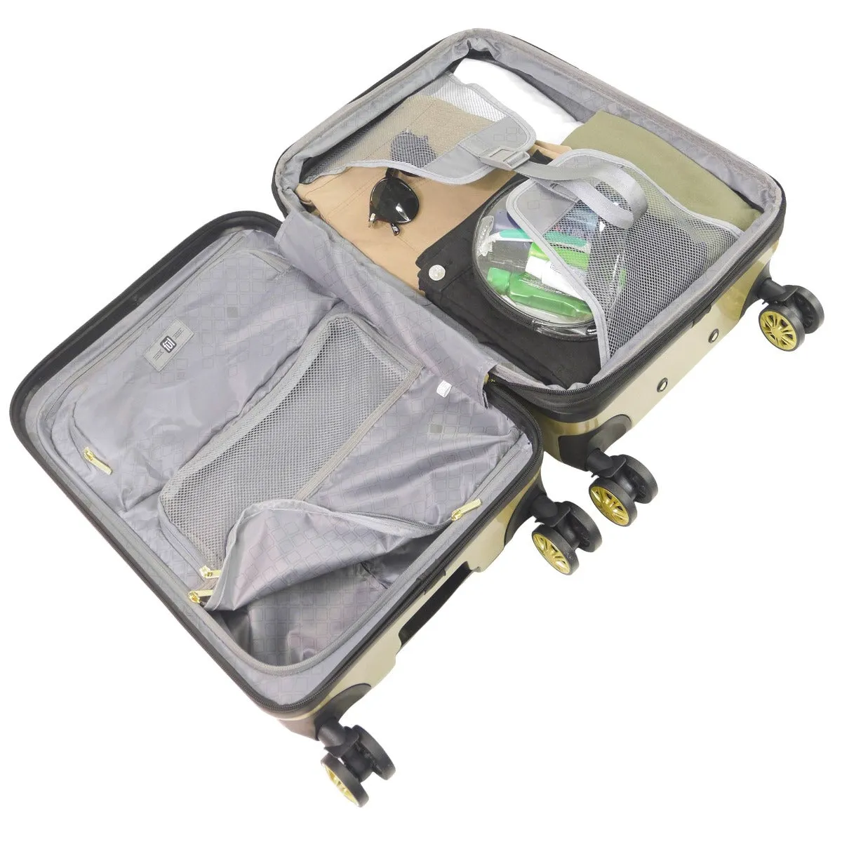 Ful Groove 27" Expandable Hardside Spinner Luggage, Gold - Image 2