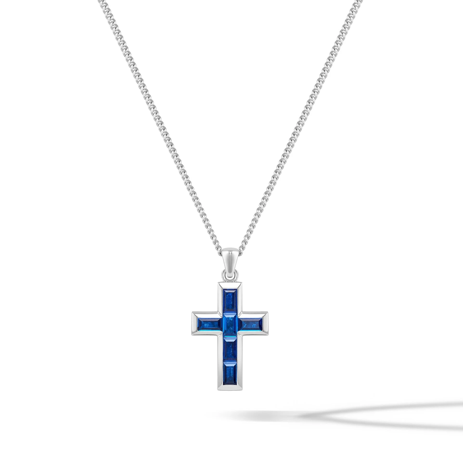 Gemstone Cross Pendant - Sapphire - Image 12