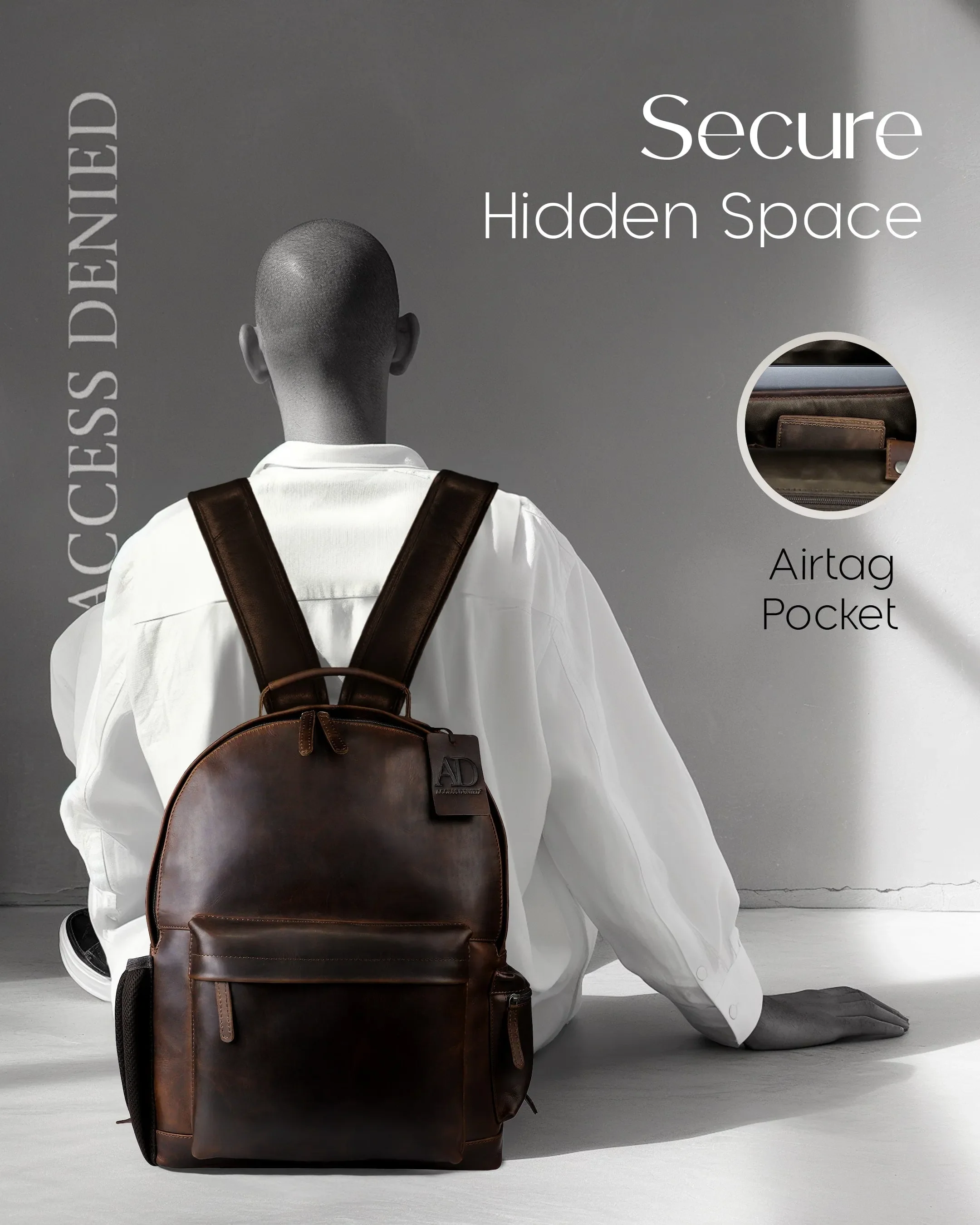 Genuine Leather Backpack - Image 11