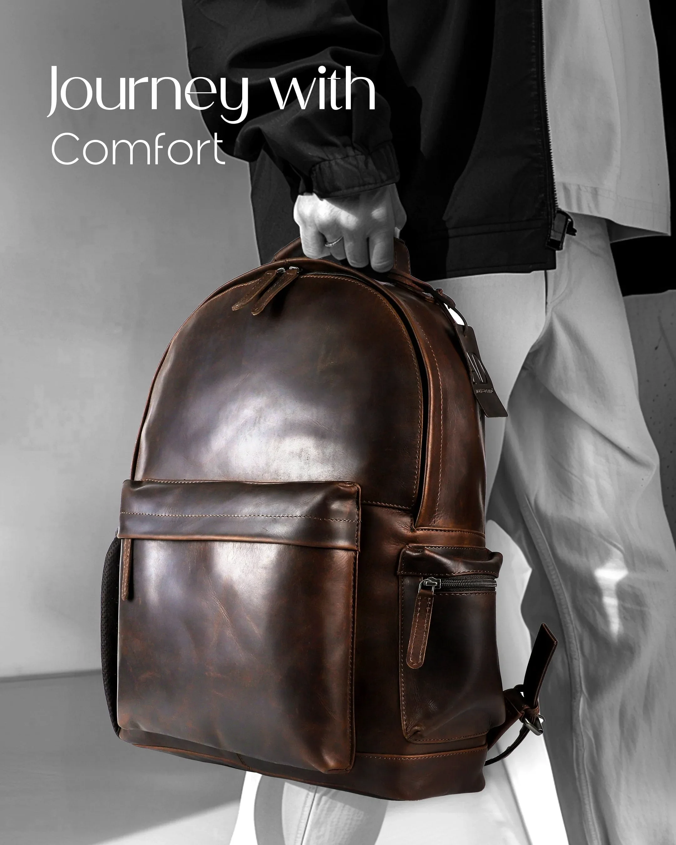 Genuine Leather Backpack - Image 14