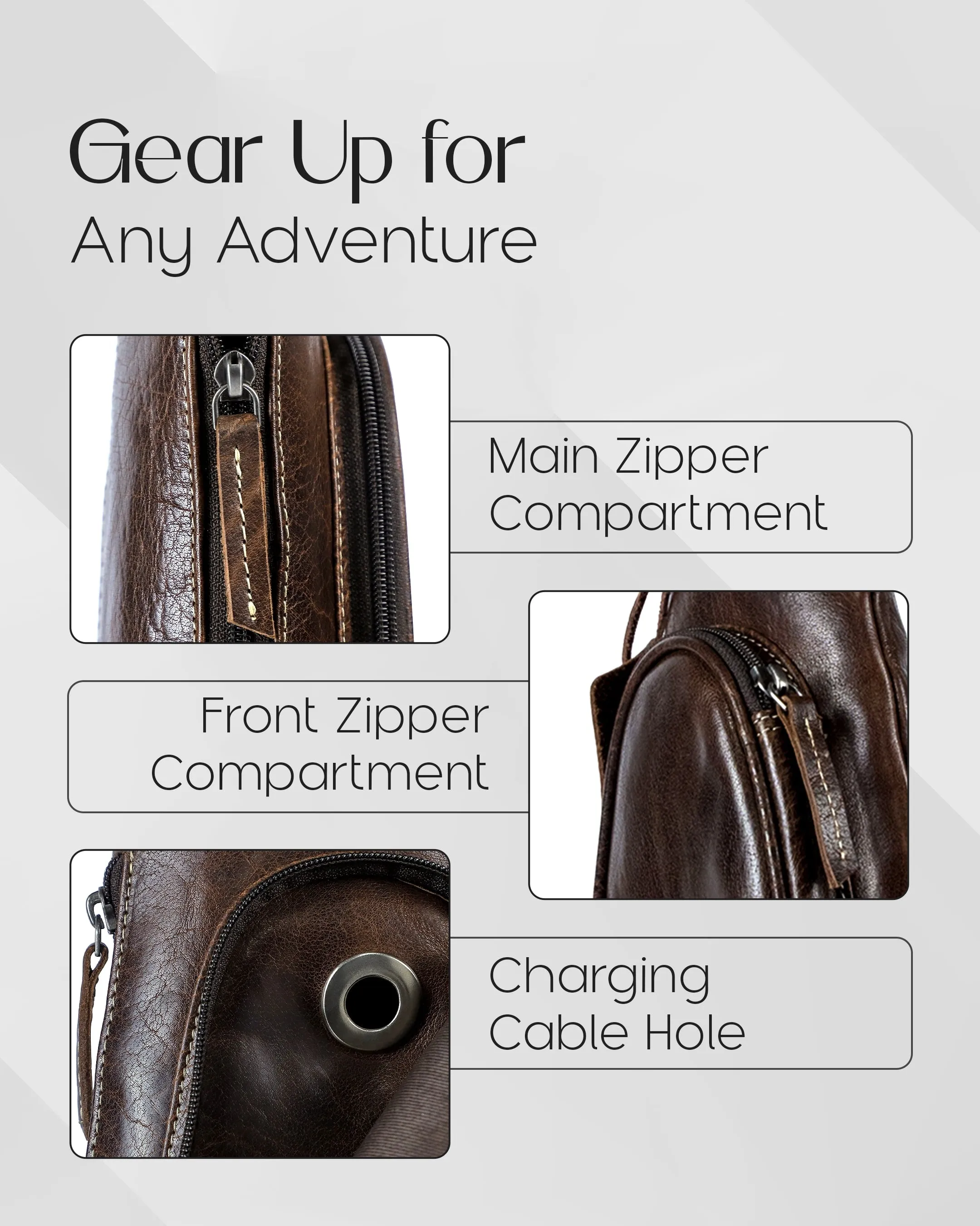 Genuine Leather Bikers Sling Bag - Image 12