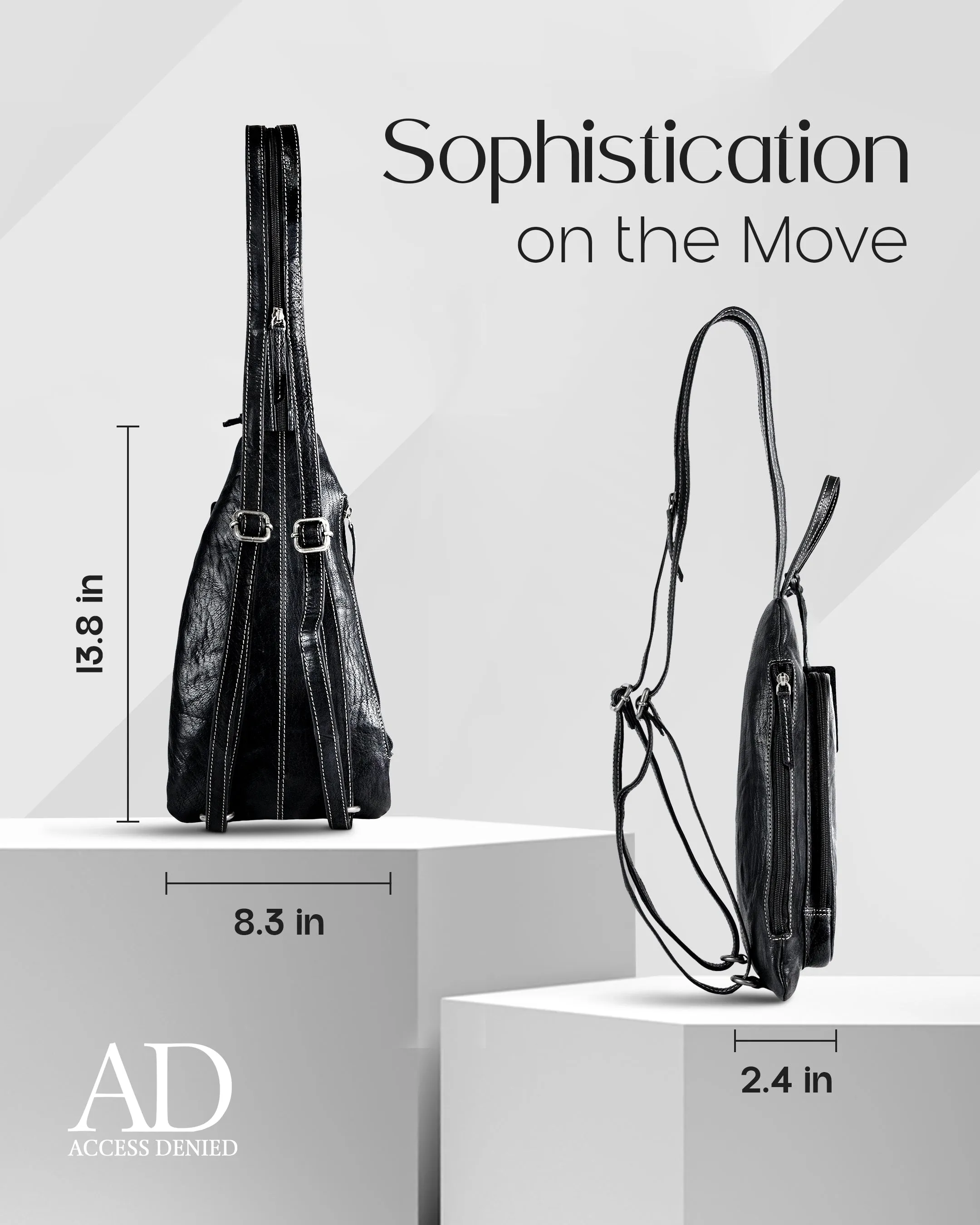 Genuine Leather Bikers Sling Bag - Image 4
