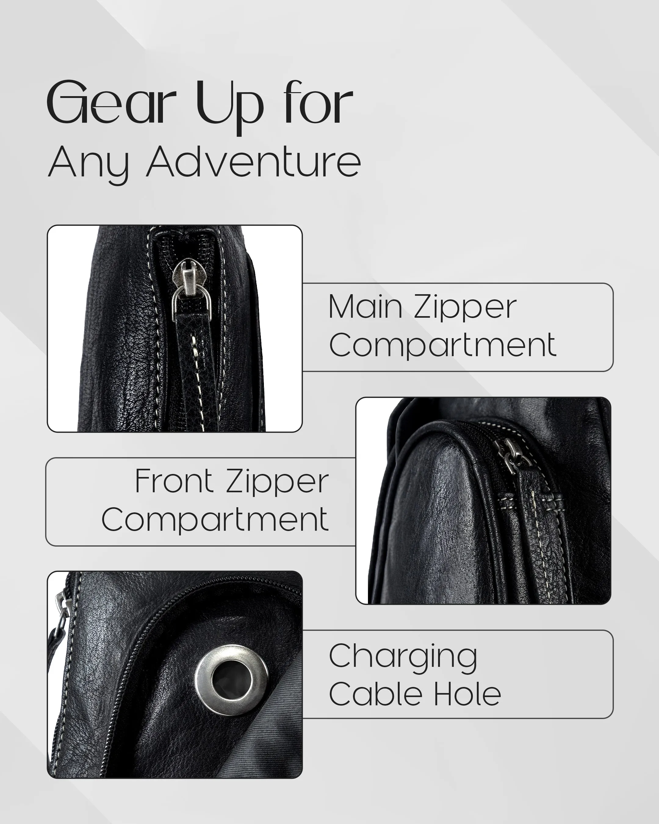 Genuine Leather Bikers Sling Bag - Image 5