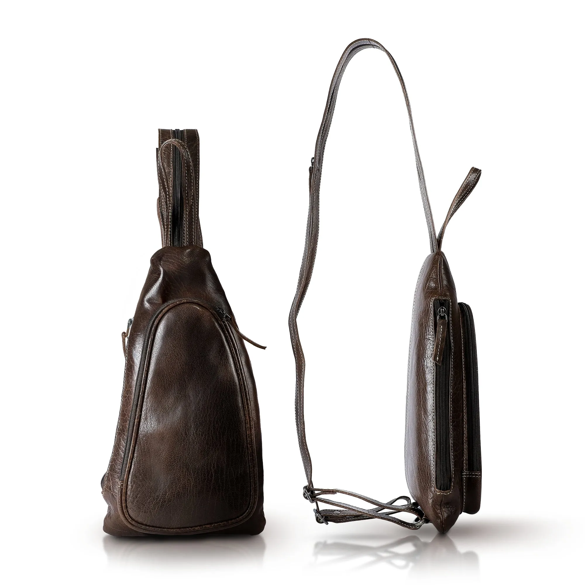 Genuine Leather Bikers Sling Bag - Image 7