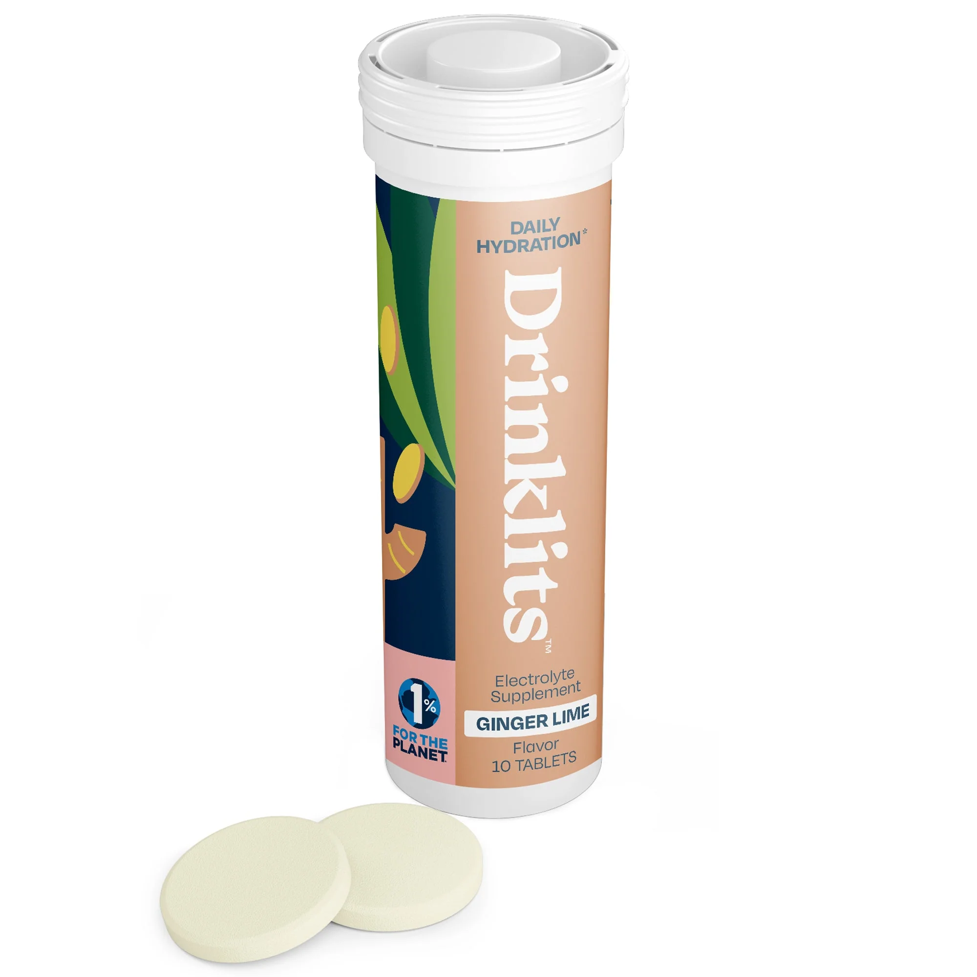 Ginger-Lime Electrolyte Tablets for Daily Hydration (8 Tubes, 80 Servings) - Image 2