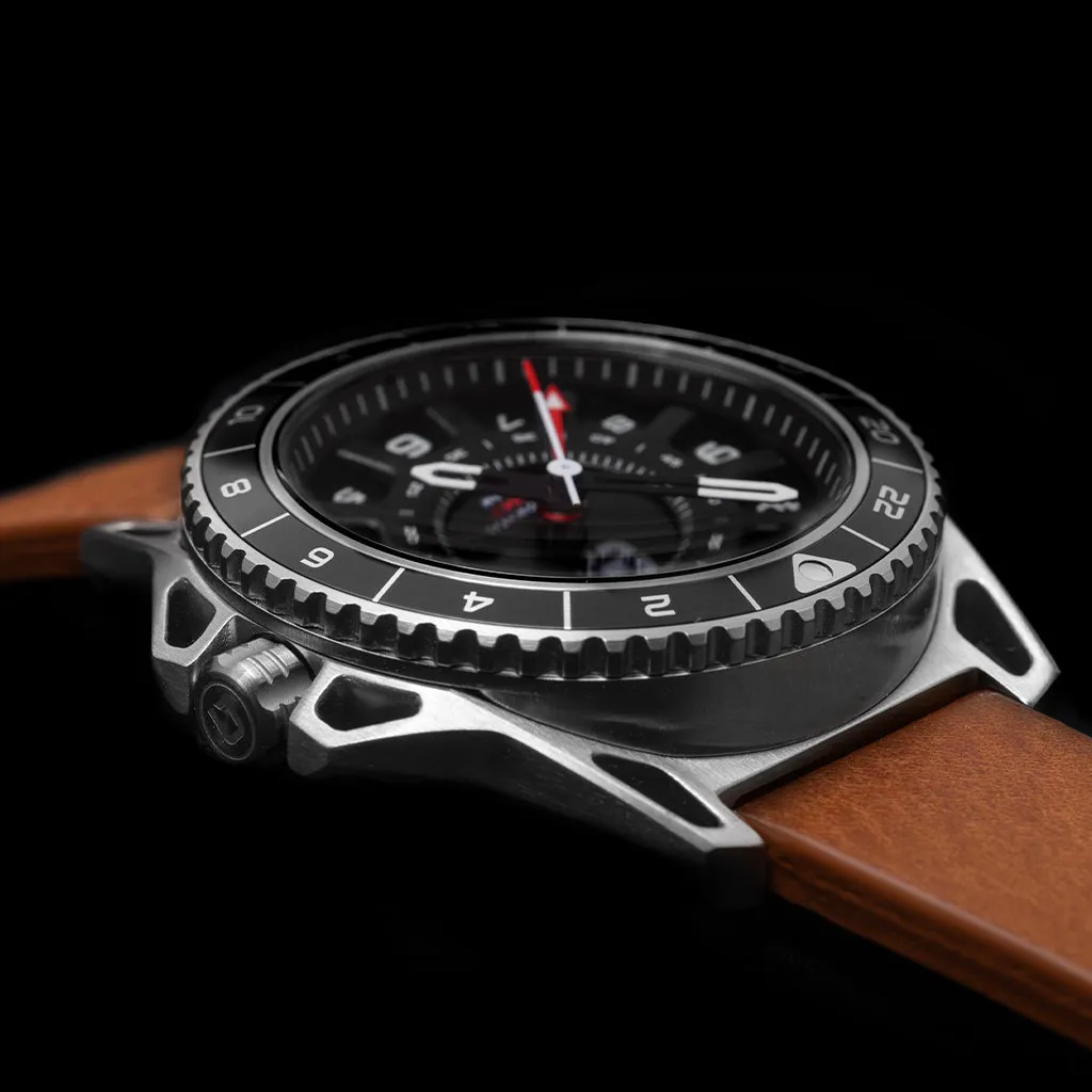 GMT-01 - Automatic Gmt Men's Watch with Italian Leather Strap - Image 3