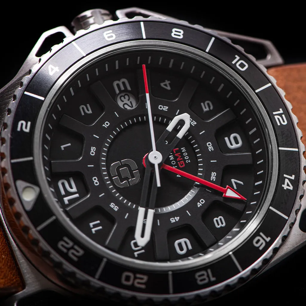 GMT-01 - Automatic Gmt Men's Watch with Italian Leather Strap - Image 4
