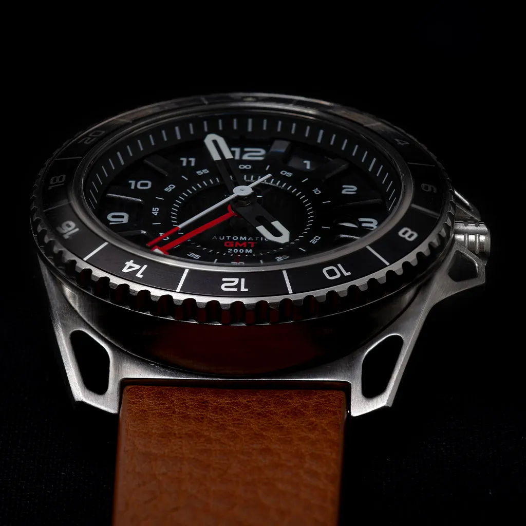 GMT-01 - Automatic Gmt Men's Watch with Italian Leather Strap - Image 5