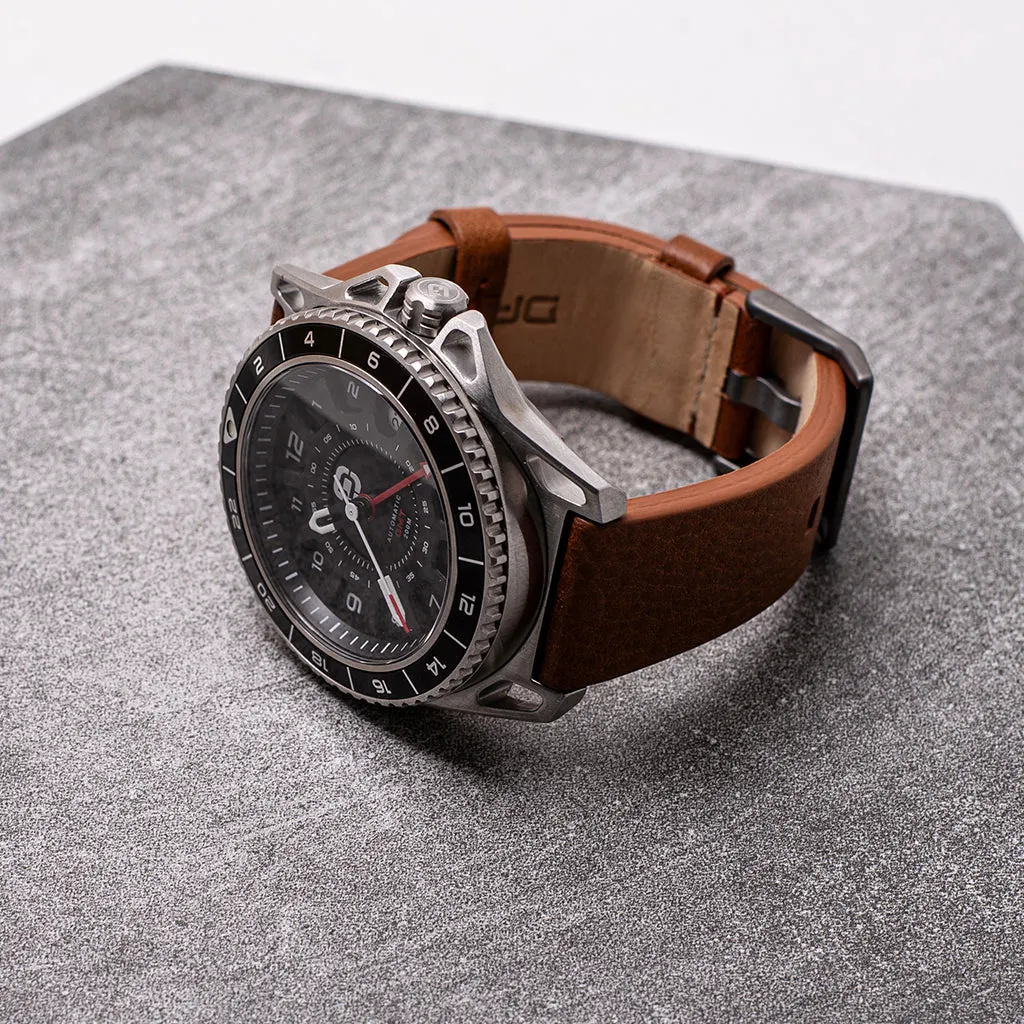 GMT-01 - Automatic Gmt Men's Watch with Italian Leather Strap - Image 6