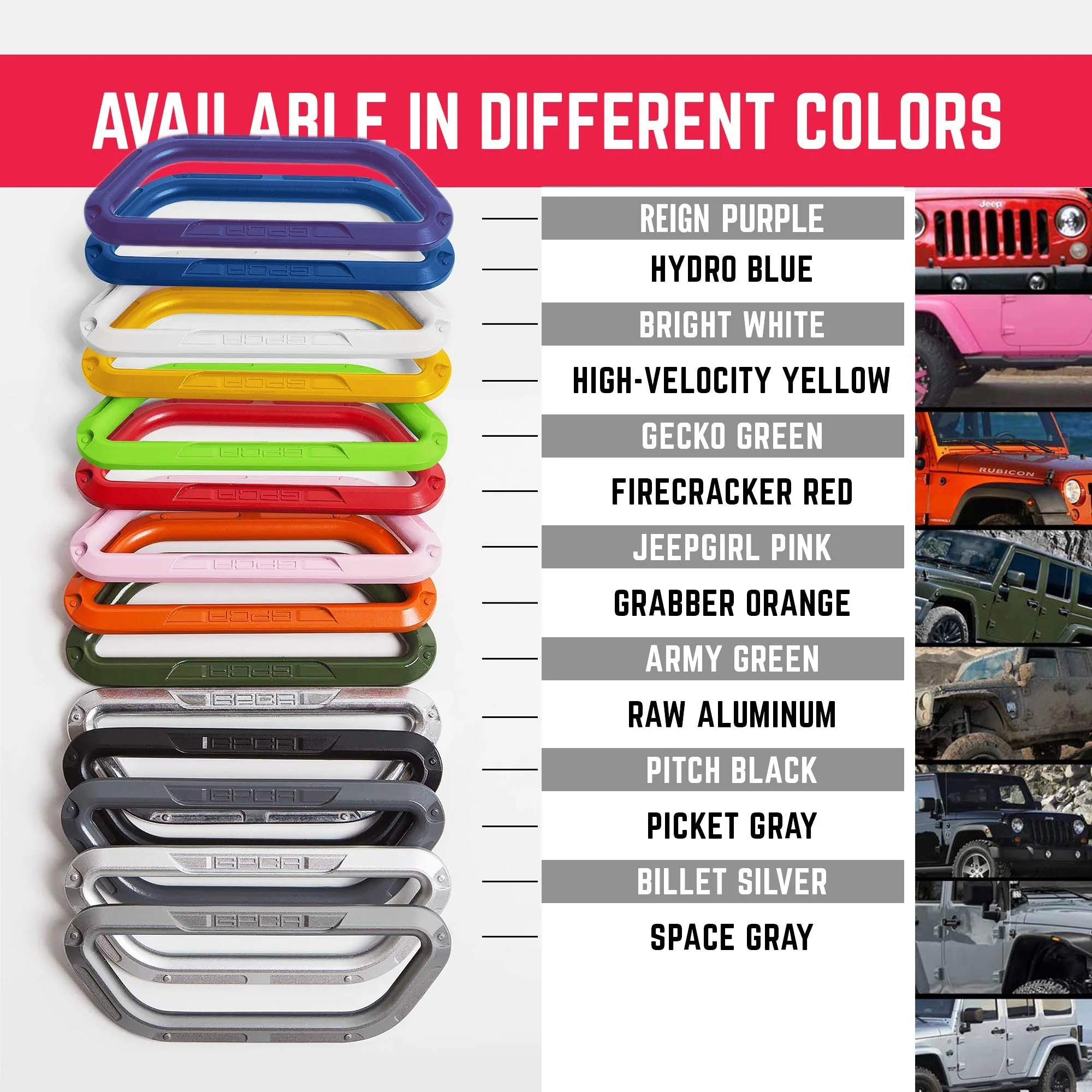 GP Grip PRO Jeep Color Handles 2007-23 - Image 2