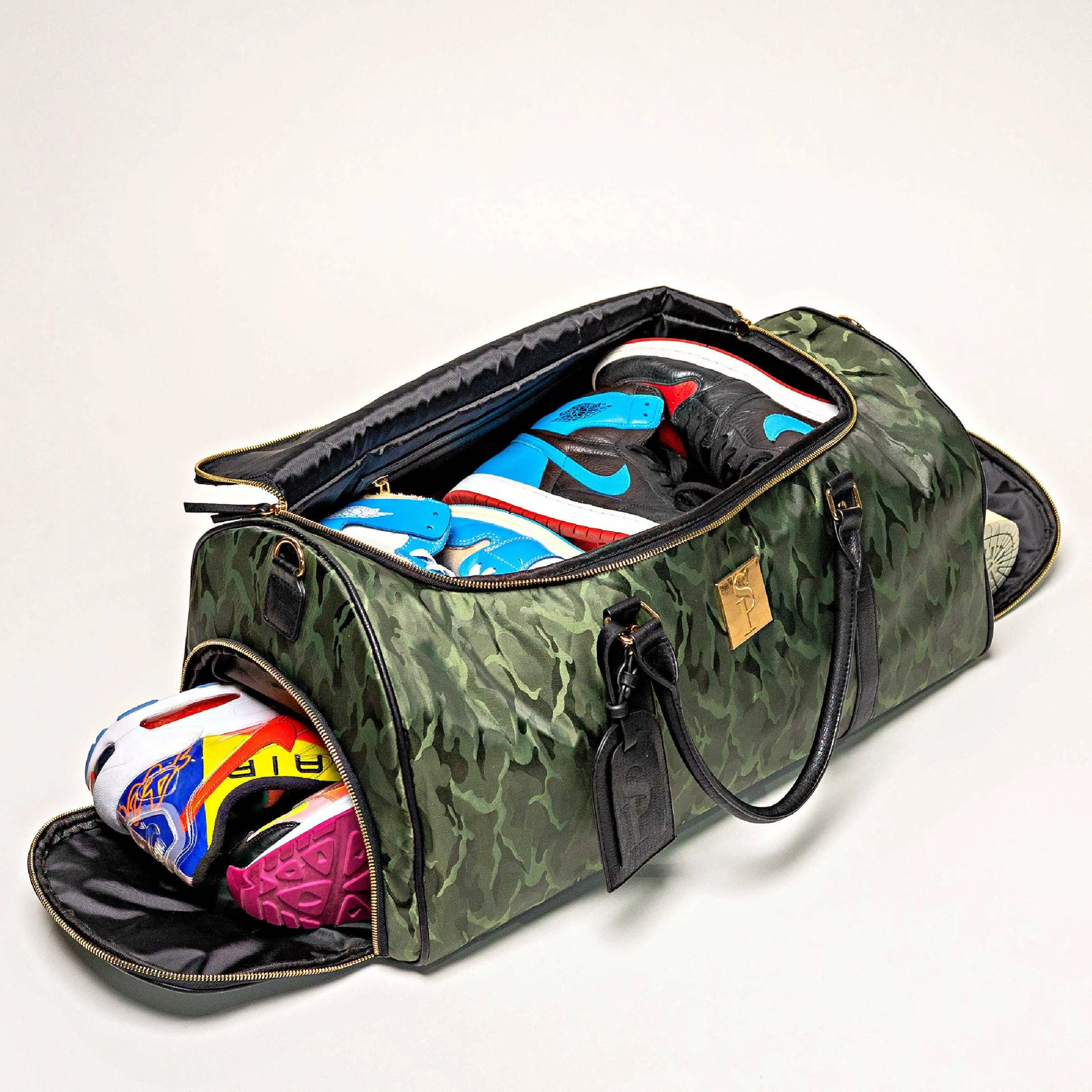 Green Camo Weekender Duffle Bag - Image 4