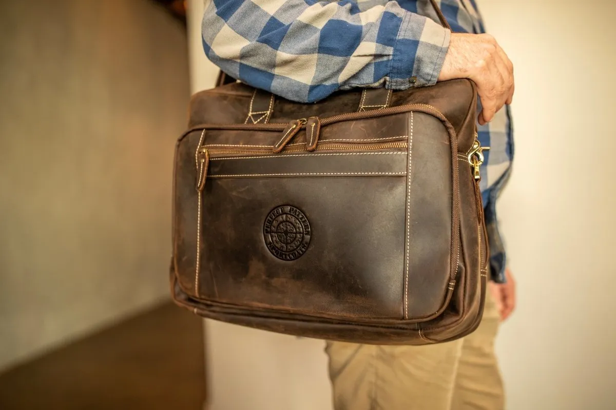 Greenhead" Bottomland Full Grain Buffalo Leather Briefcase - Image 3