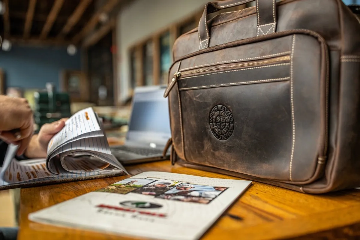 Greenhead" Bottomland Full Grain Buffalo Leather Briefcase - Image 6