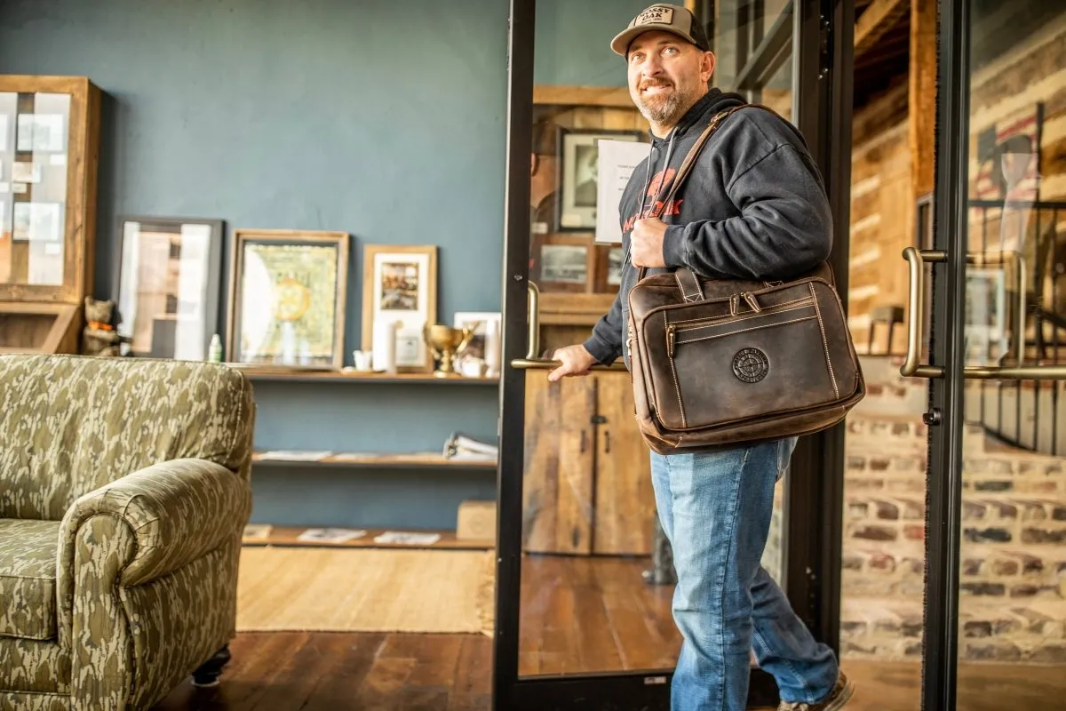 Greenhead" Bottomland Full Grain Buffalo Leather Briefcase - Image 9