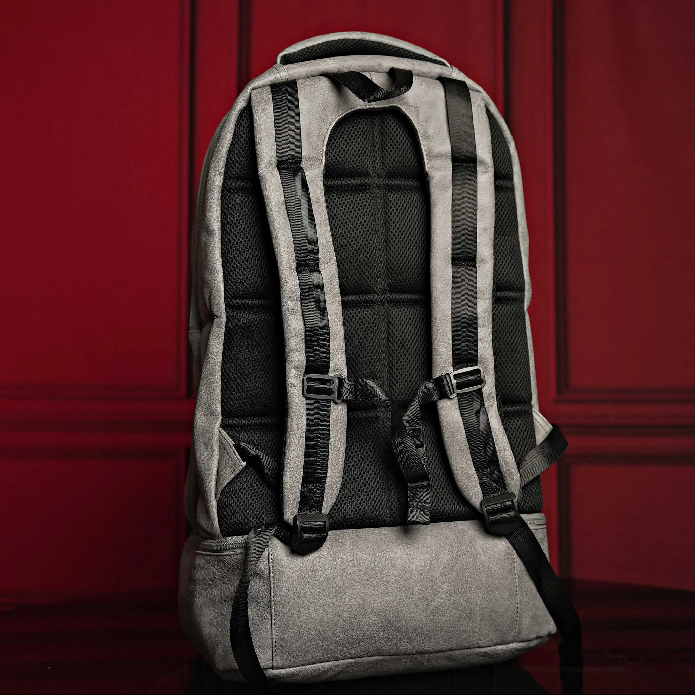 Grey Leather Luxury Carry-On Backpack (Patented Signature Design) - Image 5