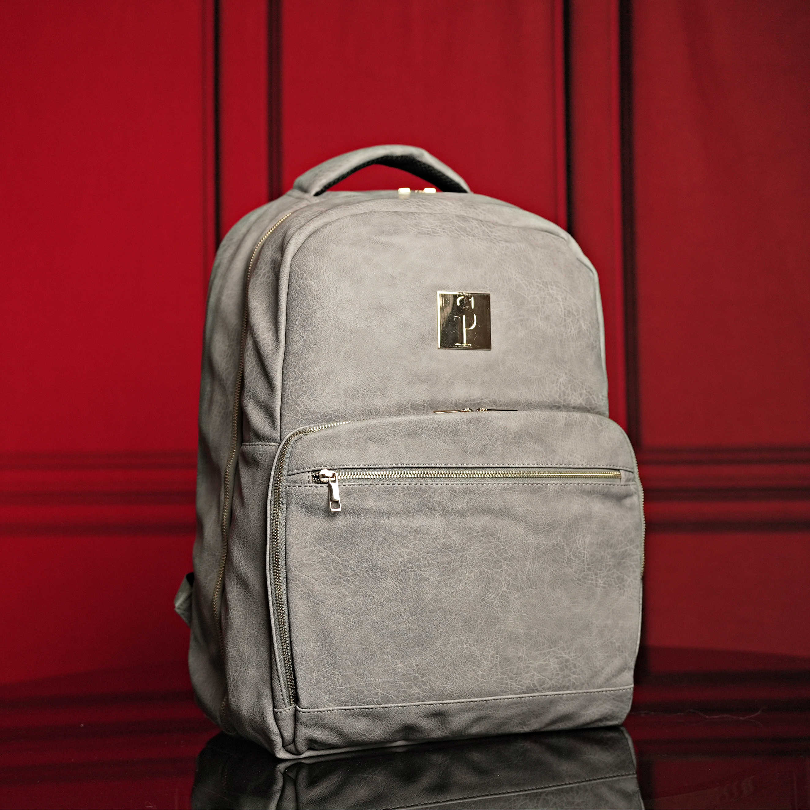 Grey Tumbled Luciano Leather 3 Bag Set - Image 4