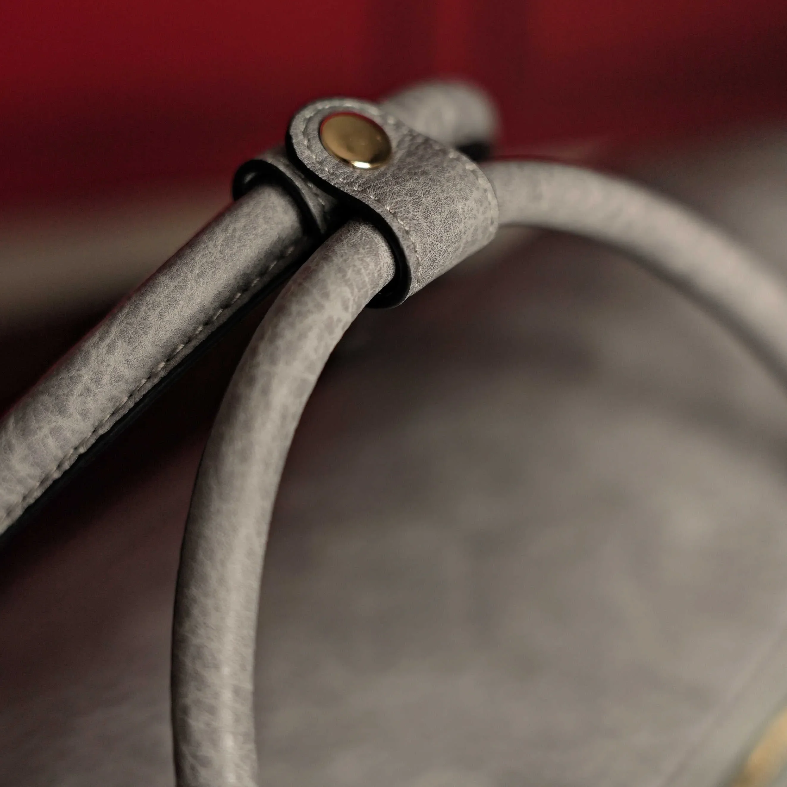 Grey Tumbled Luciano Leather Duffle Bag (New Weekender Design) - Image 7