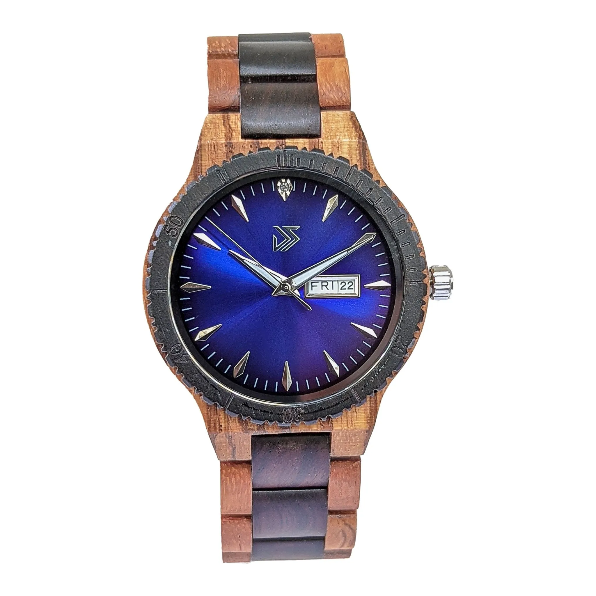 Men's Groomsmen Set of 11  Wooden Watch Justo | Blue - Image 2