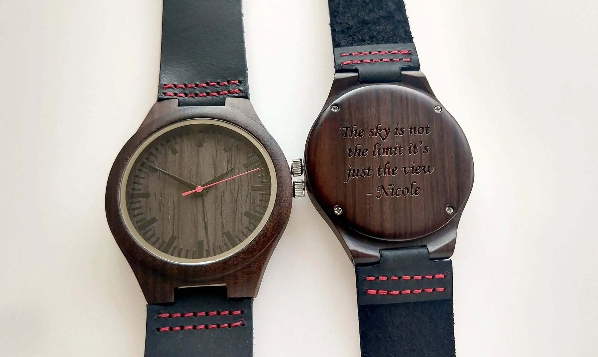 Groomsmen Set Of 12 Wooden Men's Watches - Red Energico - Image 2