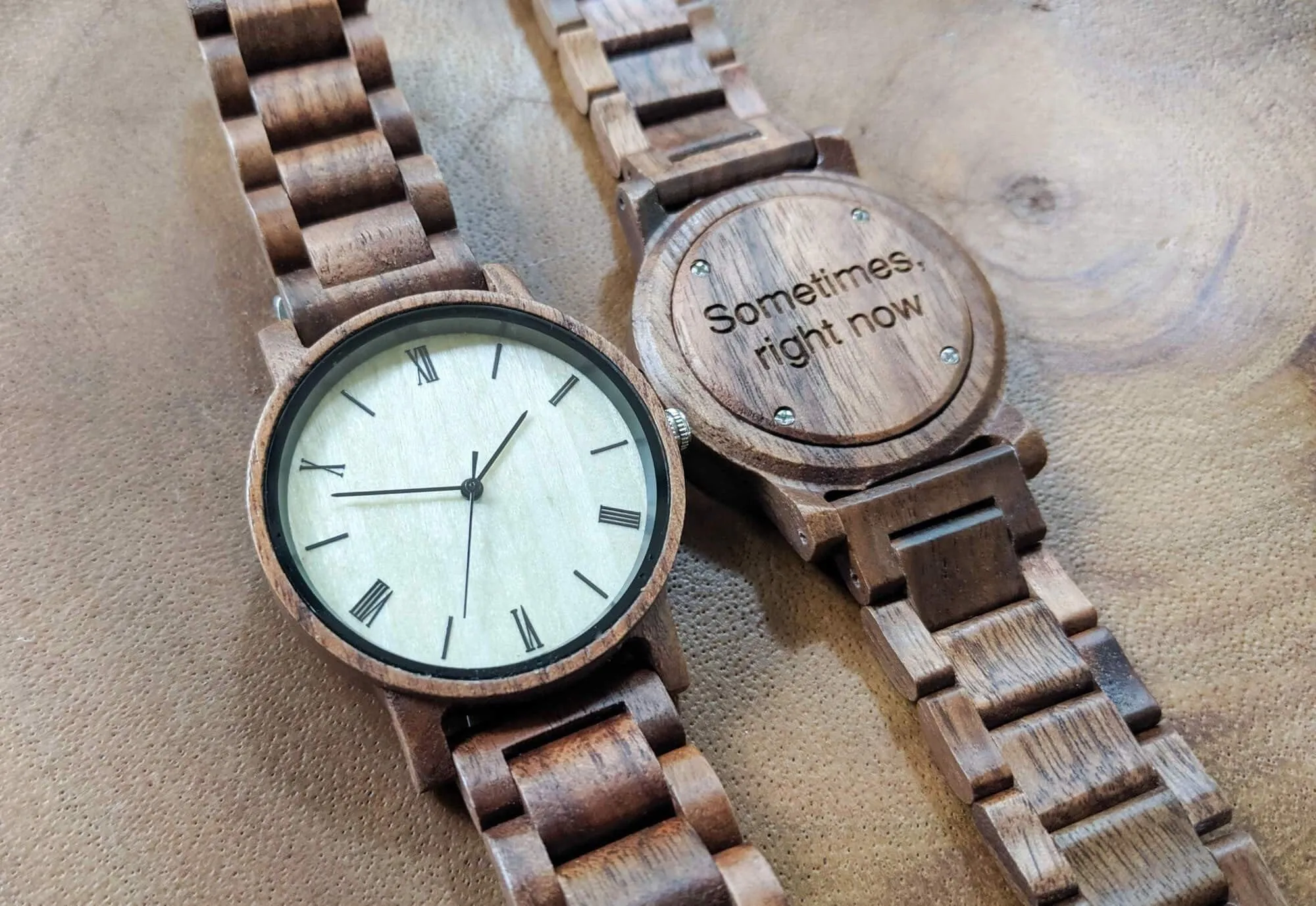 Groomsmen Set Of 4 Wooden Men's Watches - Walnut Arce - Image 5