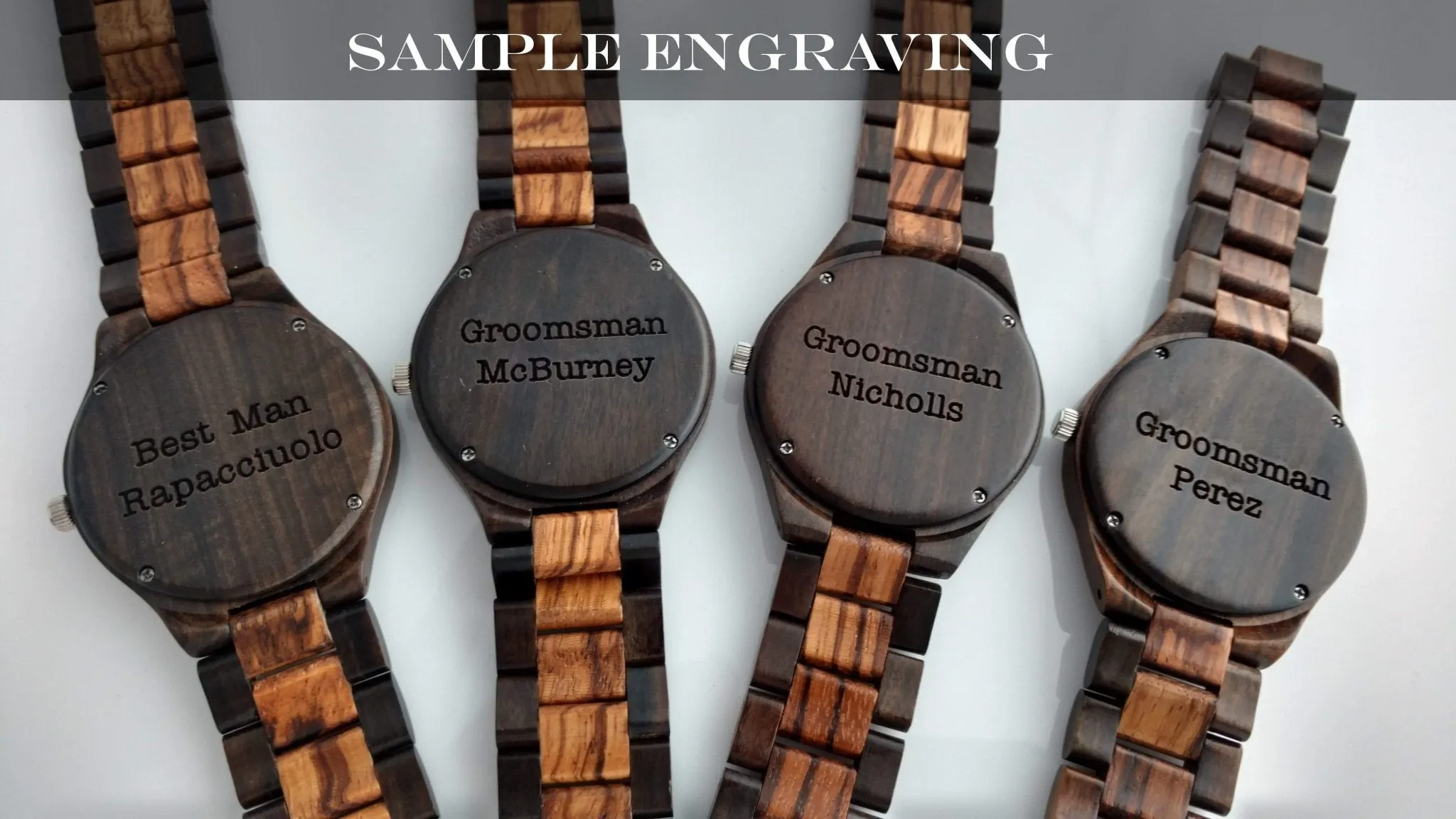 Groomsmen Set Of 5 Wooden Men's Watches - Creativo - Image 5