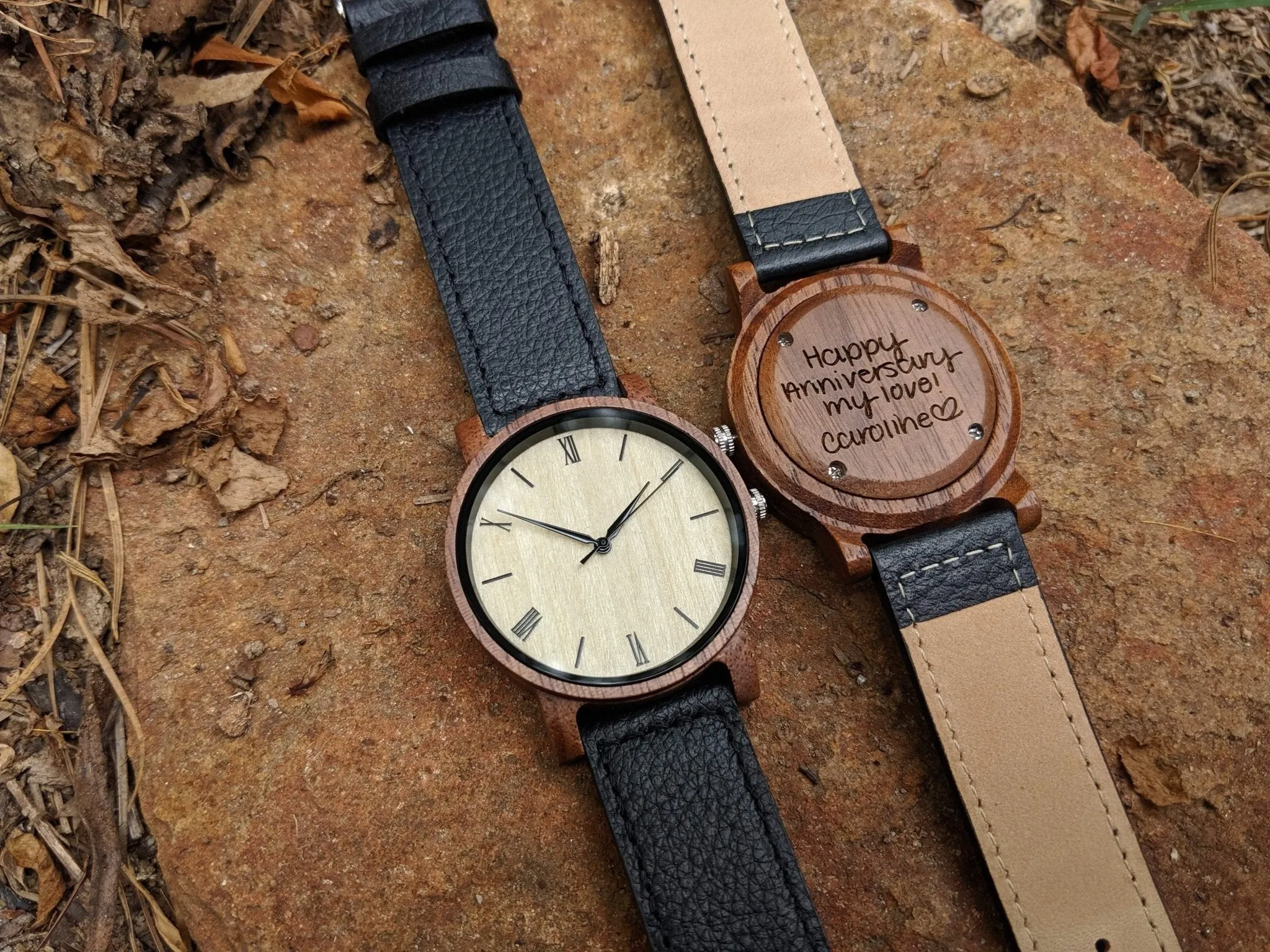 Groomsmen Set Of 7 Wooden Men's Watches Walnut Arce - Image 4