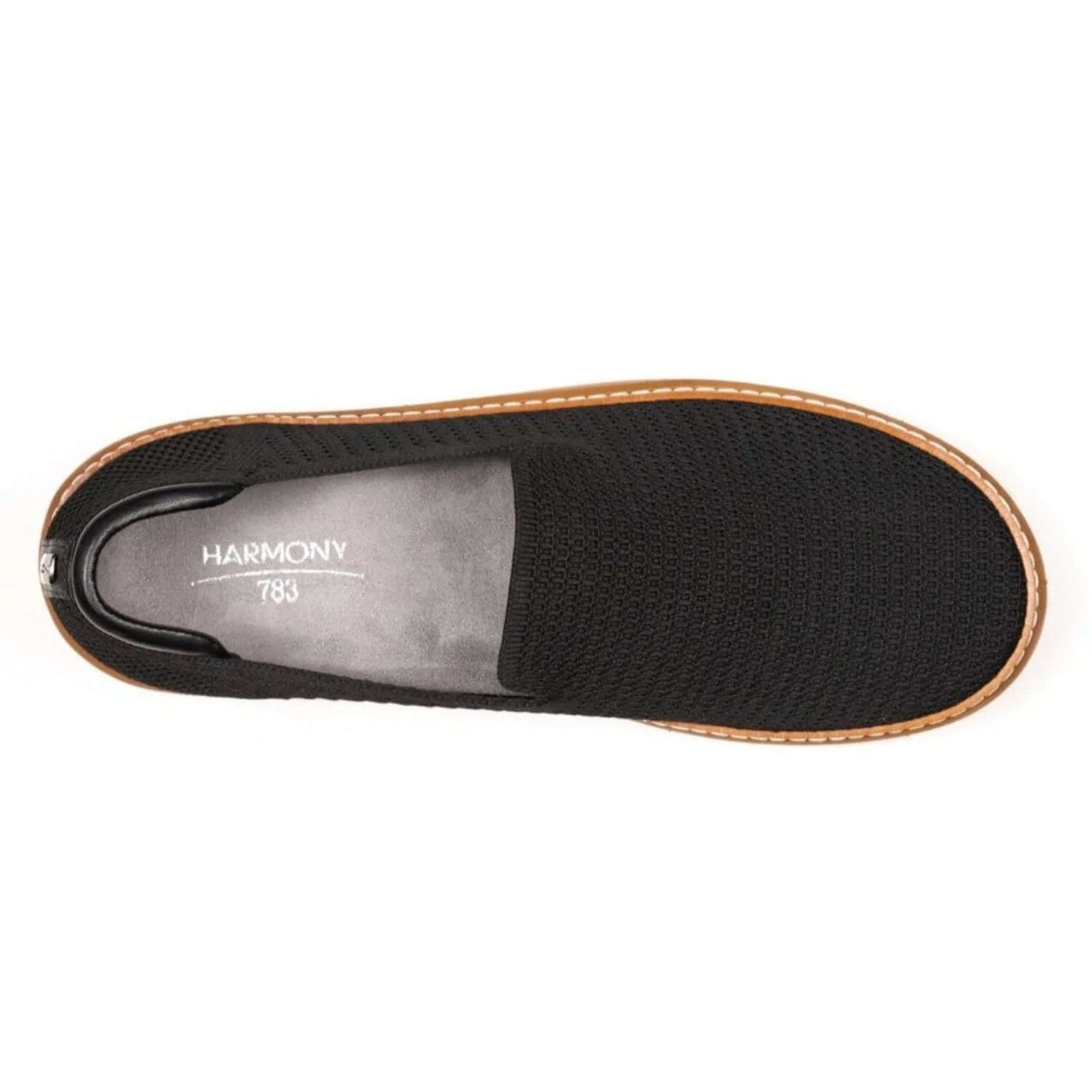 Grounding Slip-On Shoes • Black & Cognac Bamboo Knit - Image 7
