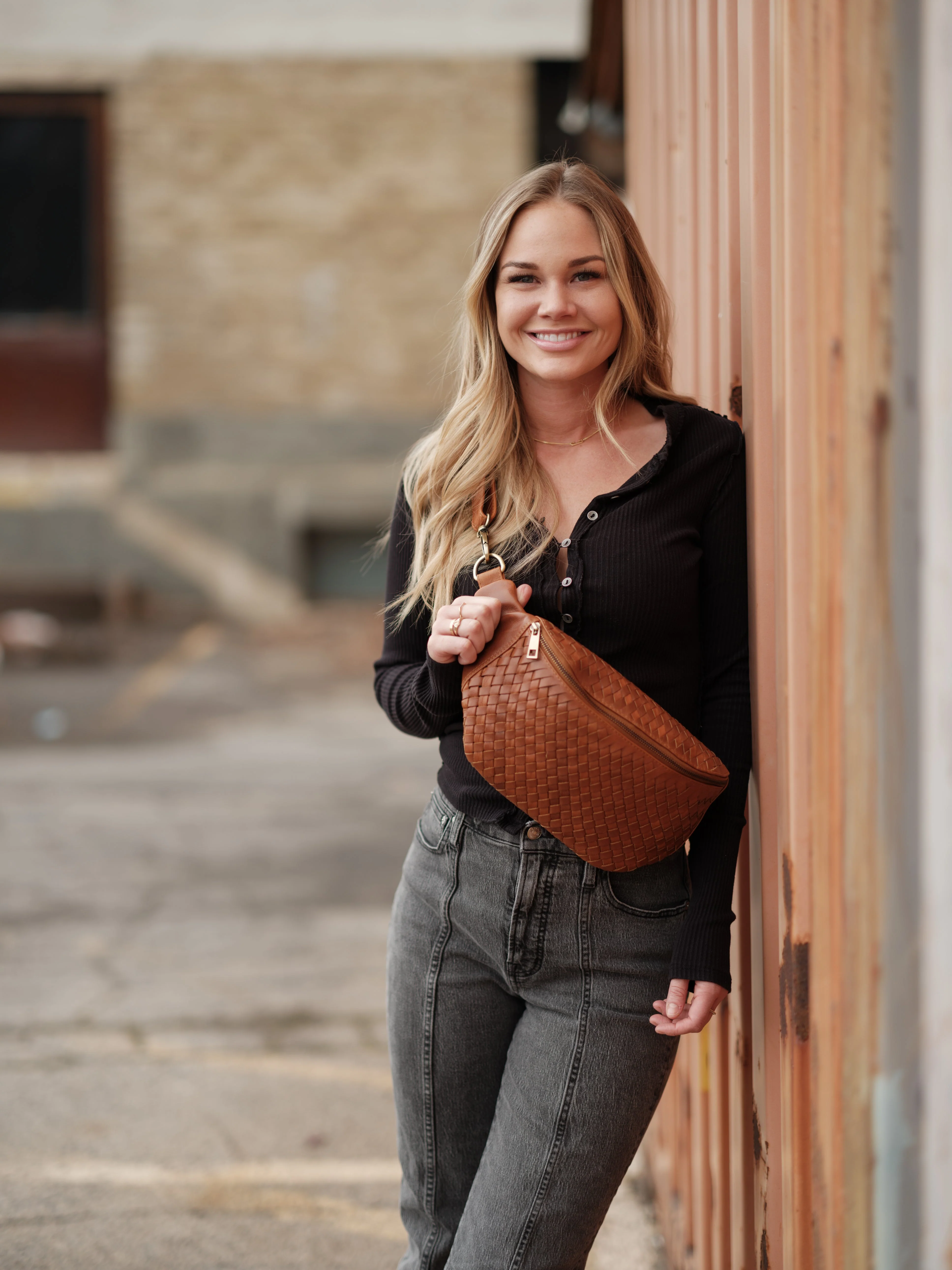 Haleiwa Woven Leather Sling Bag - Image 5