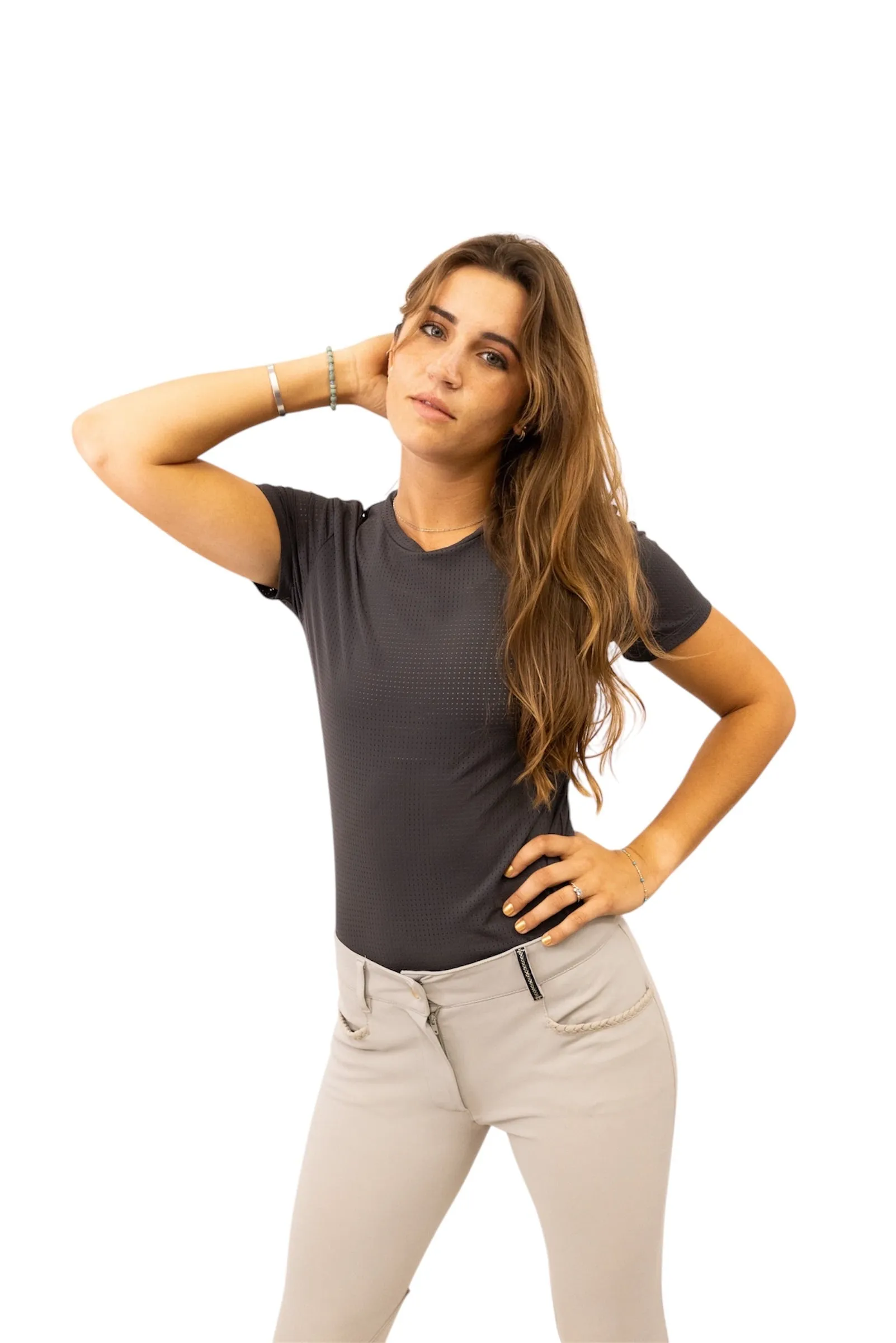Hallie Shirt – Perforated Short Sleeve Tee - Image 8