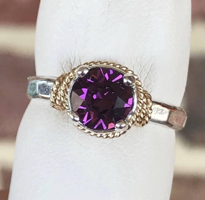 Hand Hammered Birthstone Ring - Image 3