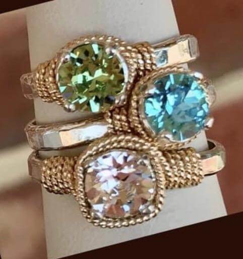 Hand Hammered Birthstone Ring - Image 4
