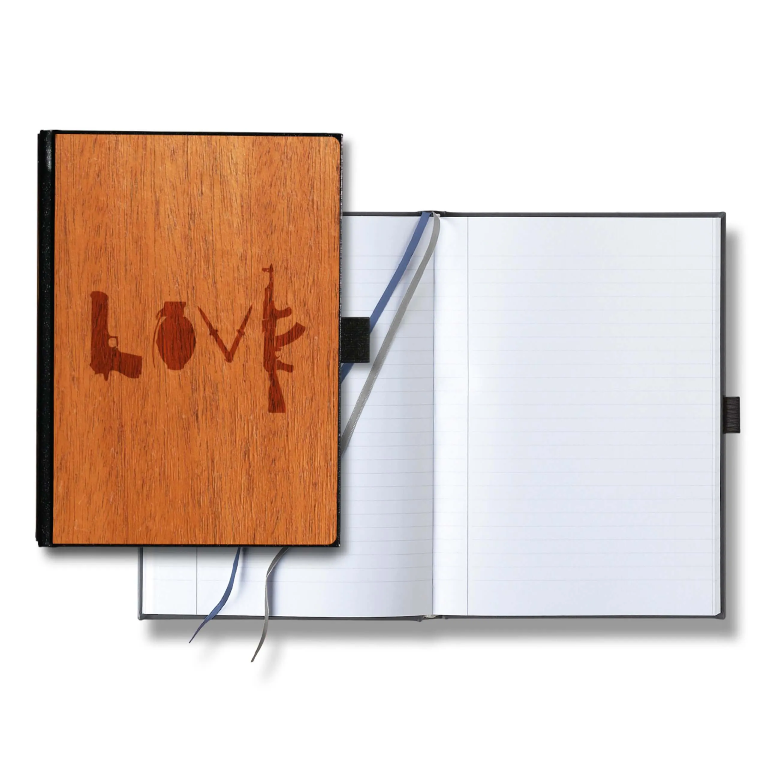 Handcrafted Wood Journal / Planner (Banksy Love Weapons) - Image 4