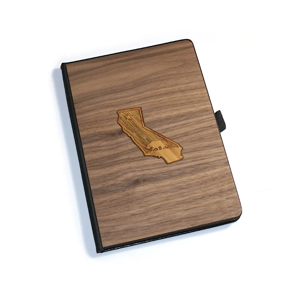 Handcrafted Wood Journal / Planner (California Republic Inlay - Black Walnut & Bamboo) - Image 2