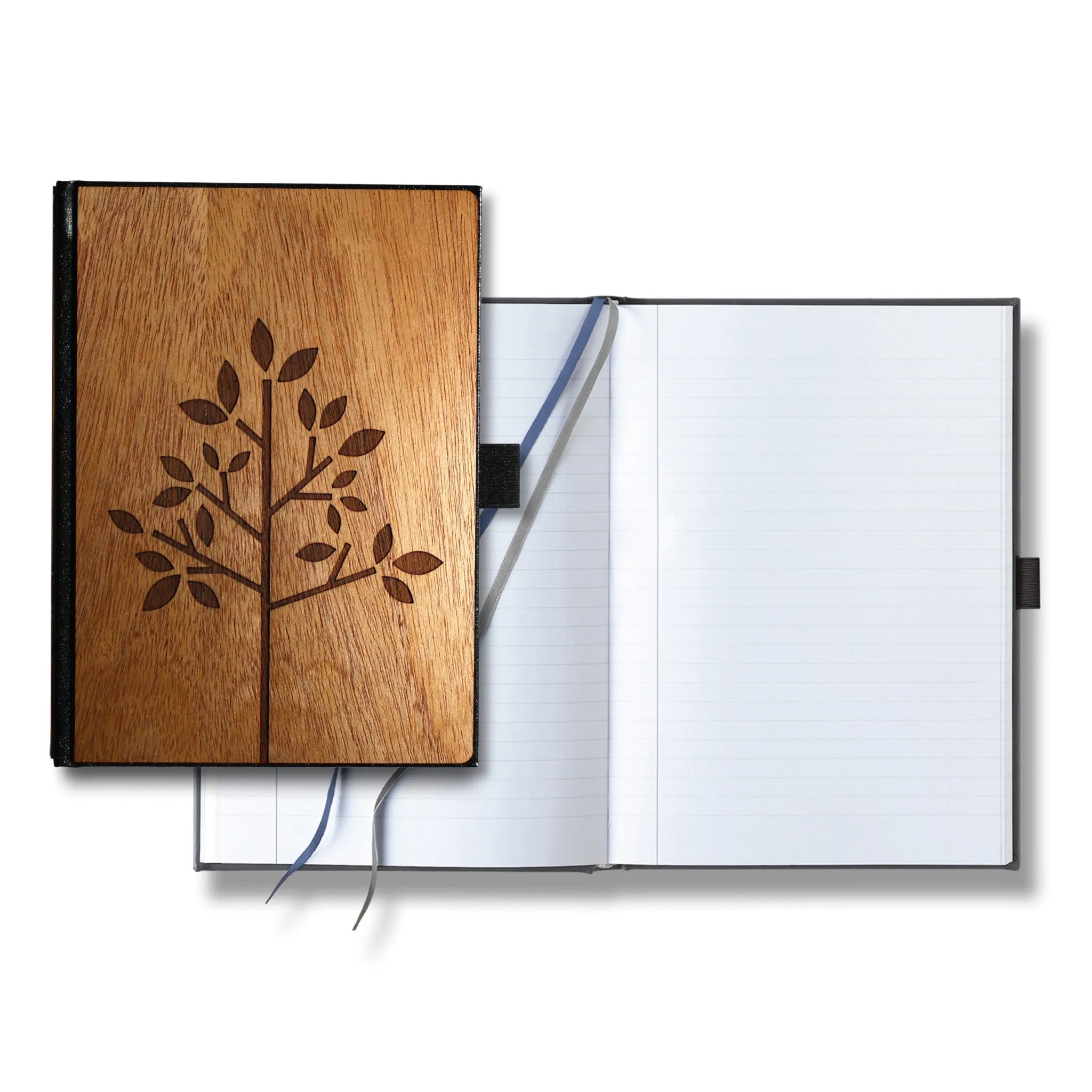 Handcrafted Wooden Journal / Planner (Laser-Engraved Simple Tree) - Image 2