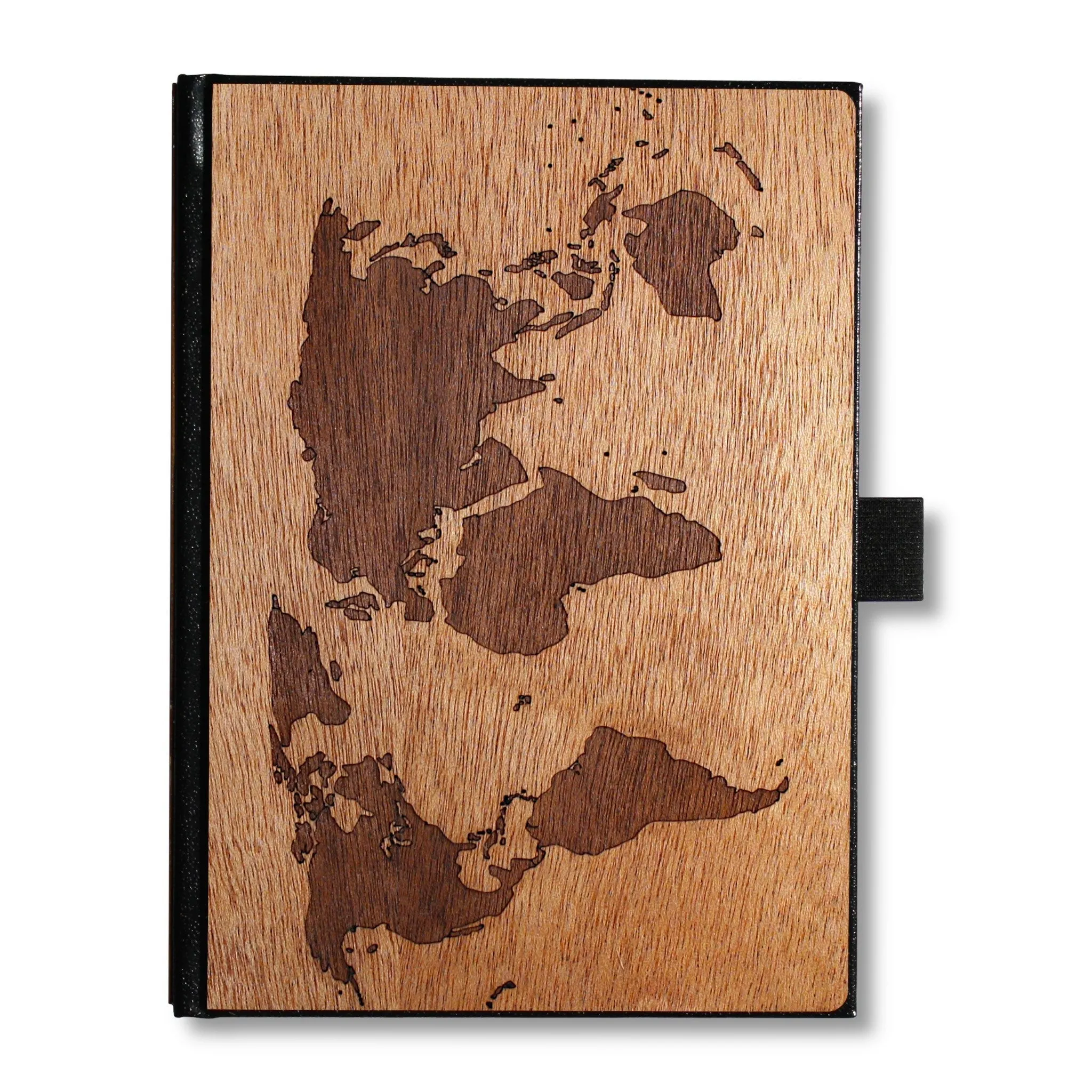 Handcrafted Wooden Journal / Planner (Laser-Engraved World Map)