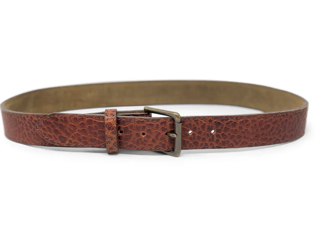 Handmade Leather Belt | American Shrunken Bison | Cognac - Image 2