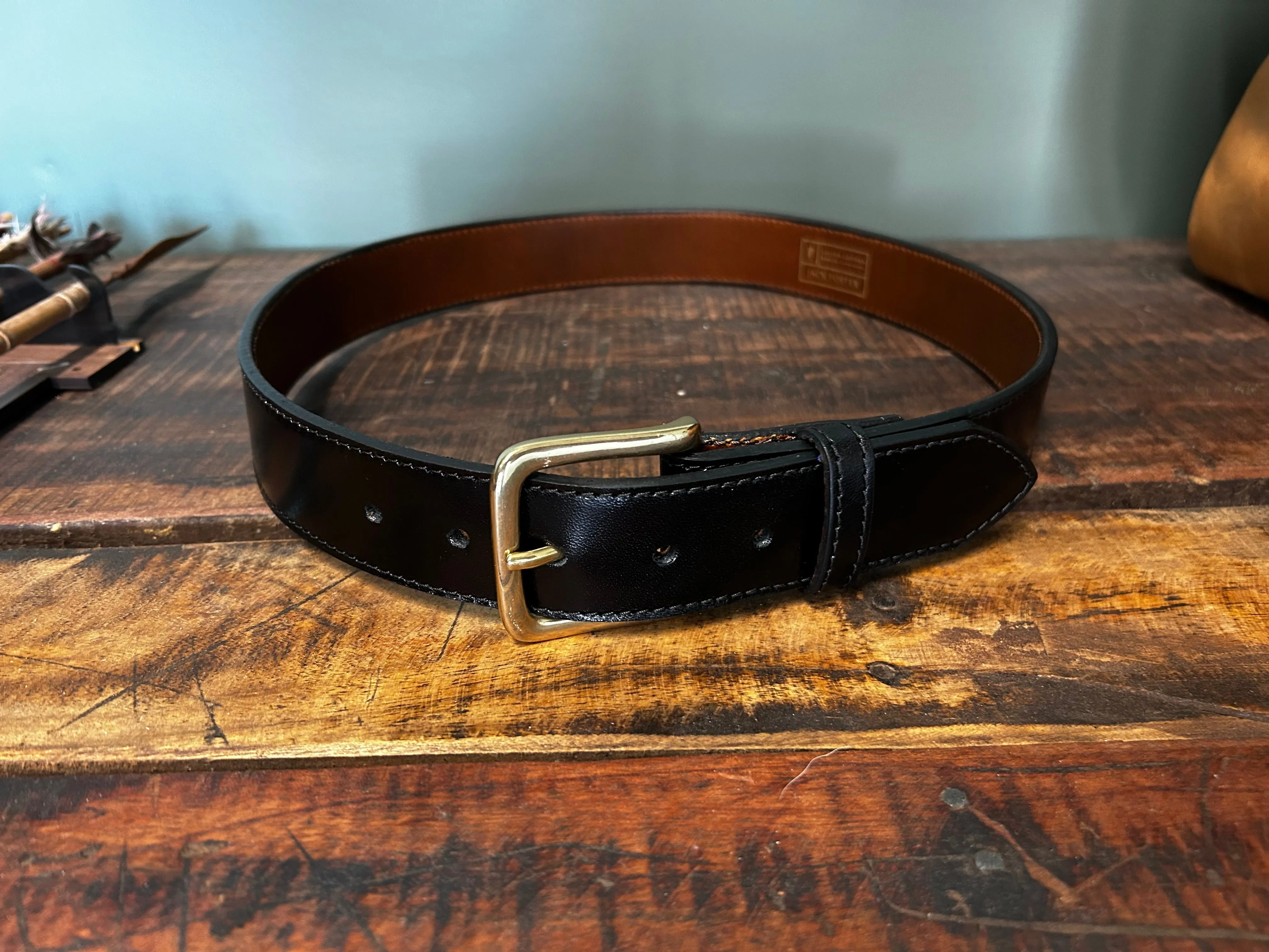 Handmade Leather Belt | Horse Butt | Black - Image 3