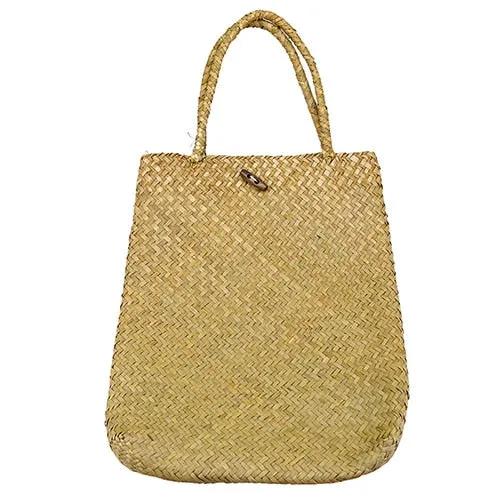 Handmade Rattan Storage Bags with Button - Image 14