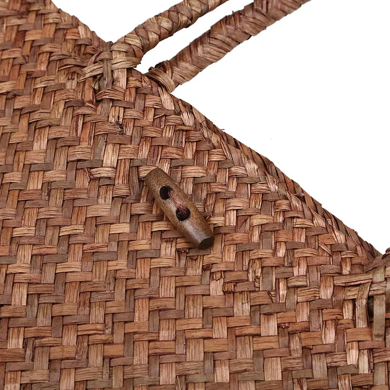 Handmade Rattan Storage Bags with Button - Image 9
