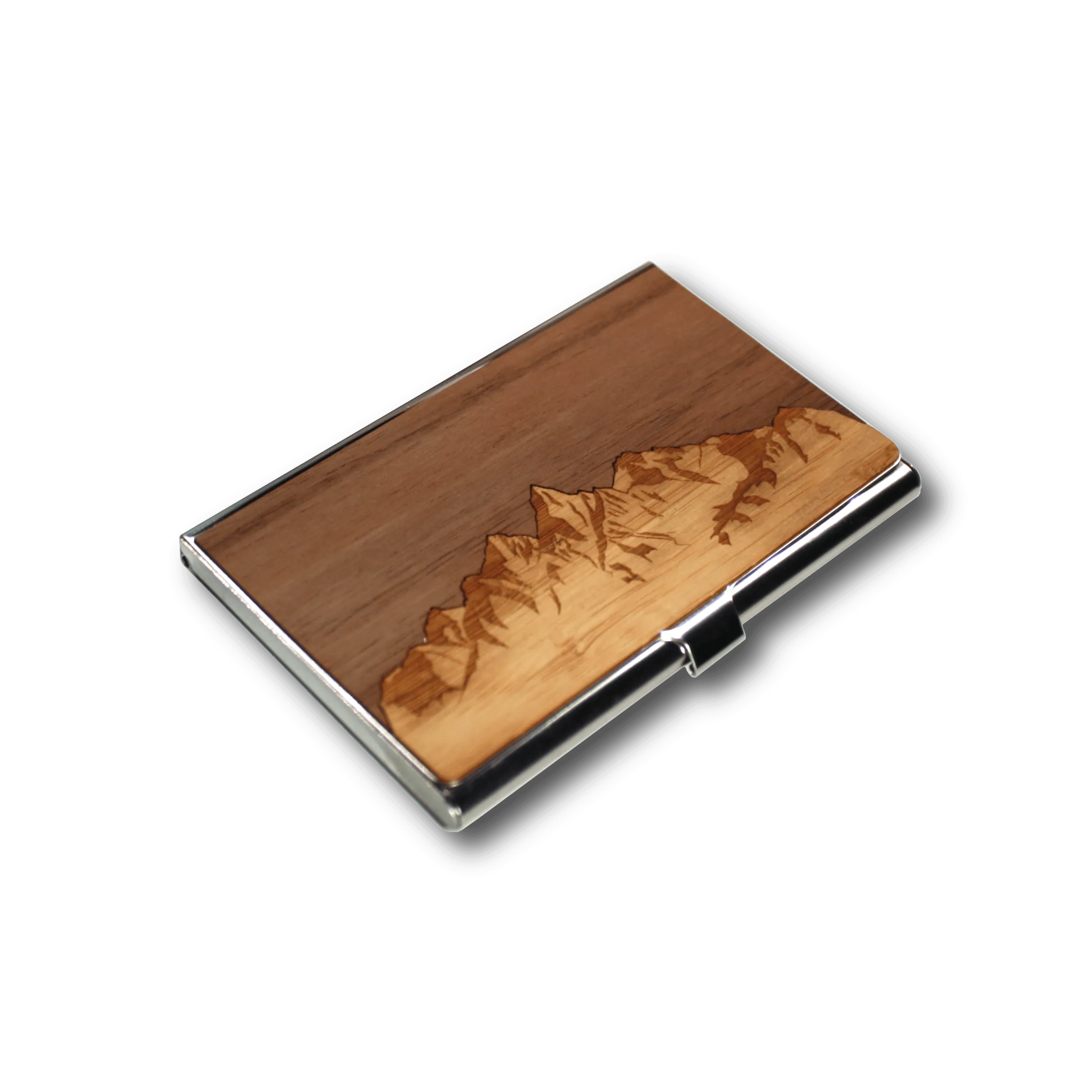 Handmade Wooden Business Card Holder (Sawtooth Mountains) - Image 2
